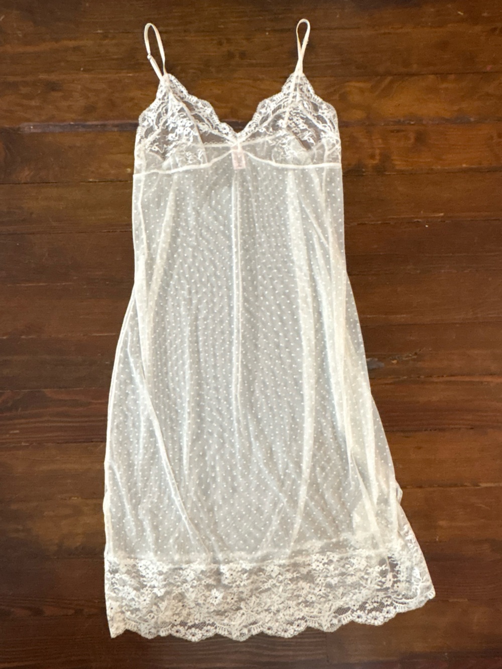 Victoria’s Secret white sheer lace mesh midi dress size M